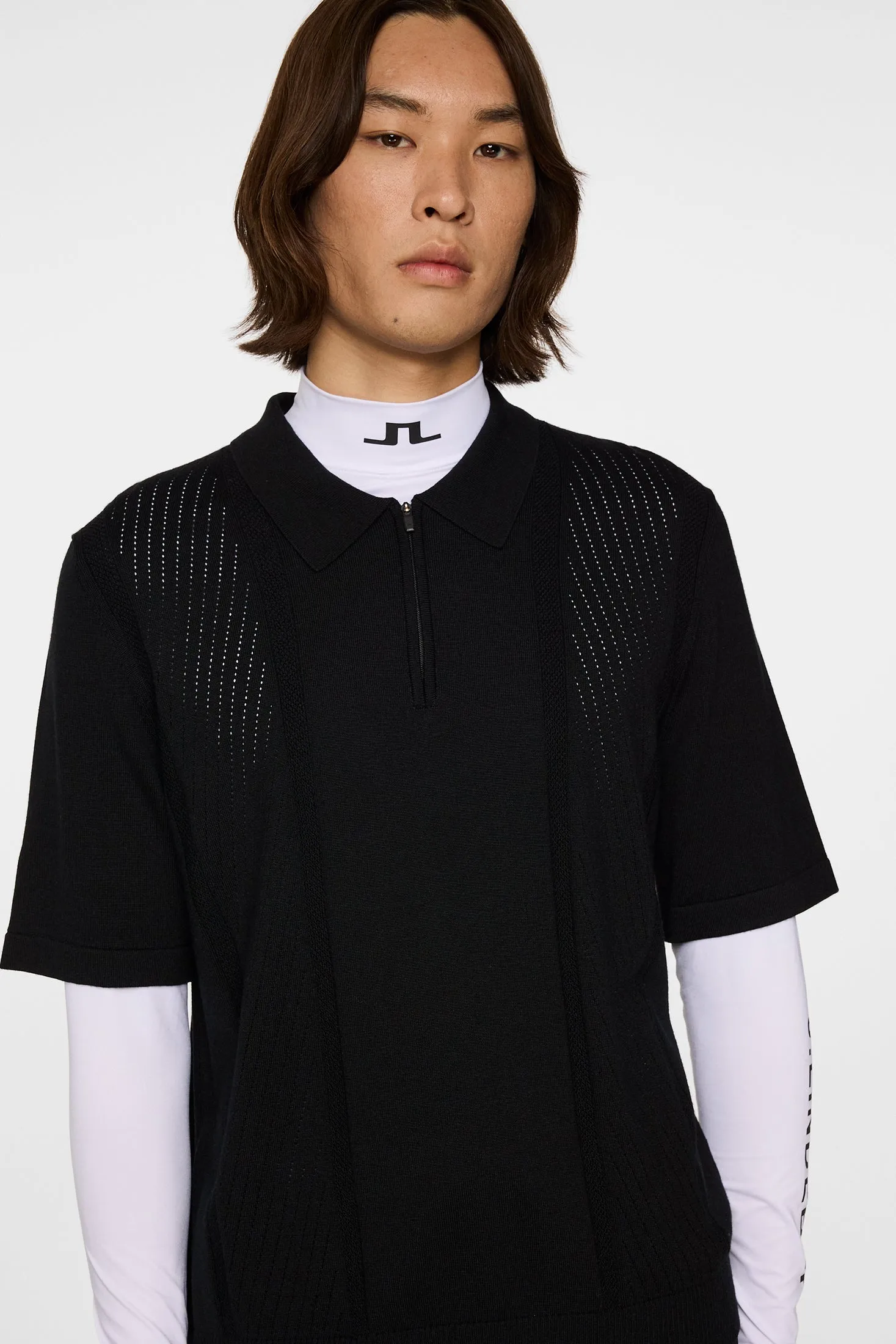 Remy Structure Zip Knit Polo / Black sold by J. Lindeberg product image thumbnail 5