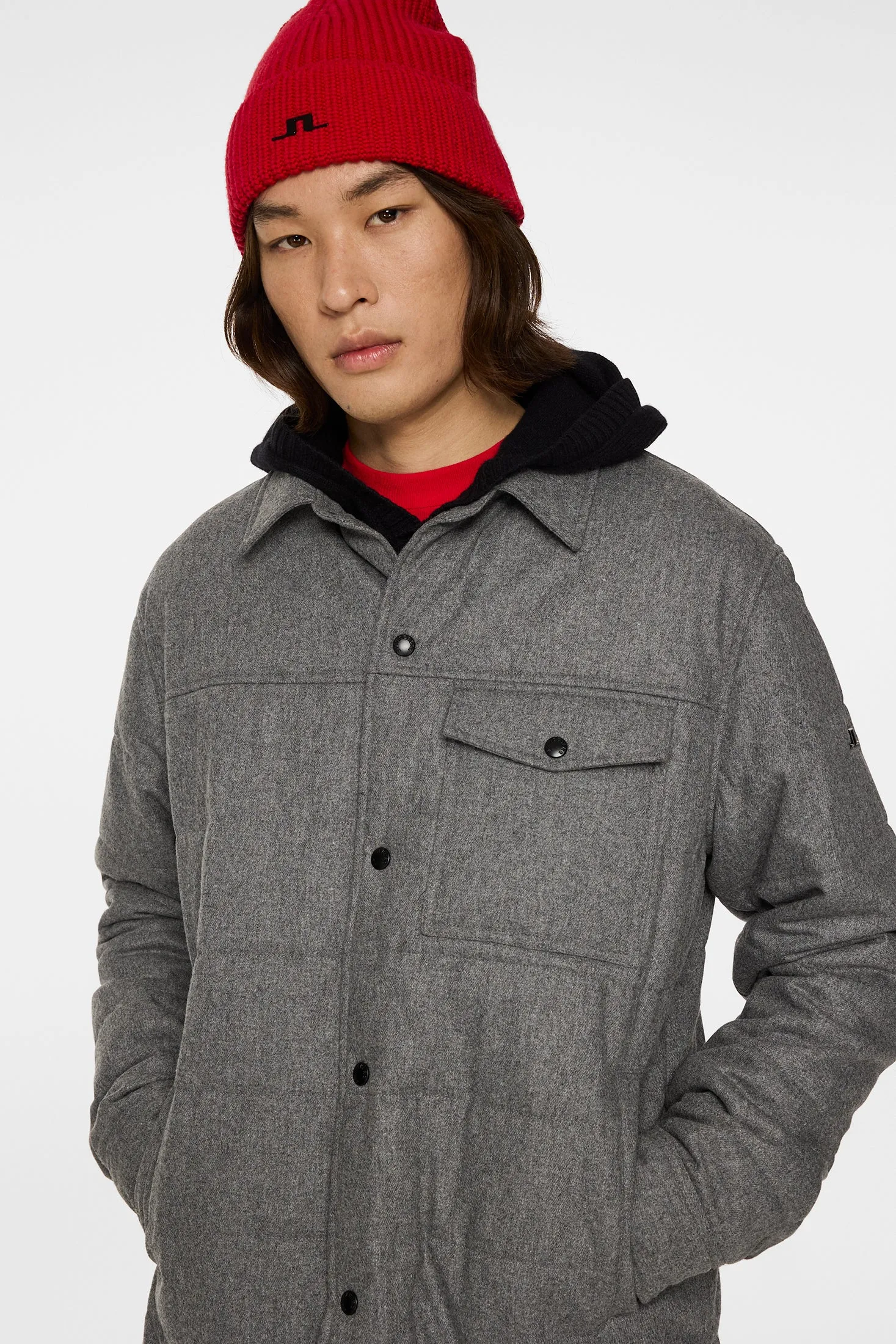 Nelson Padded quilt overshirt / Dark Grey Melange sold by J. Lindeberg product image thumbnail 5