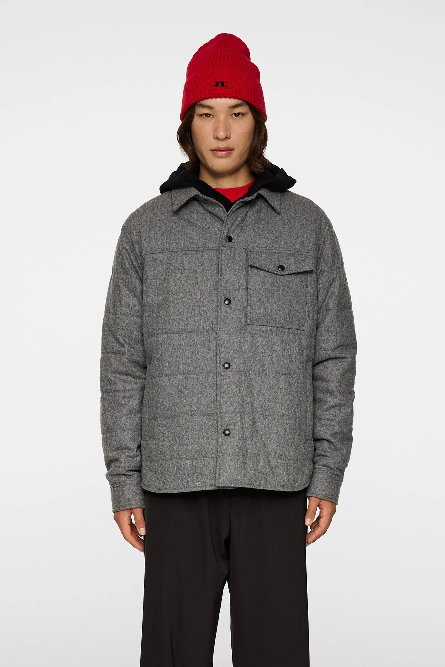 Nelson Padded quilt overshirt / Dark Grey Melange sold by J. Lindeberg product image thumbnail 2