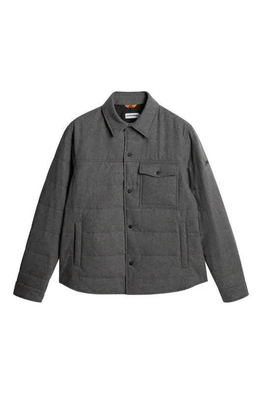Nelson Padded quilt overshirt / Dark Grey Melange sold by J. Lindeberg