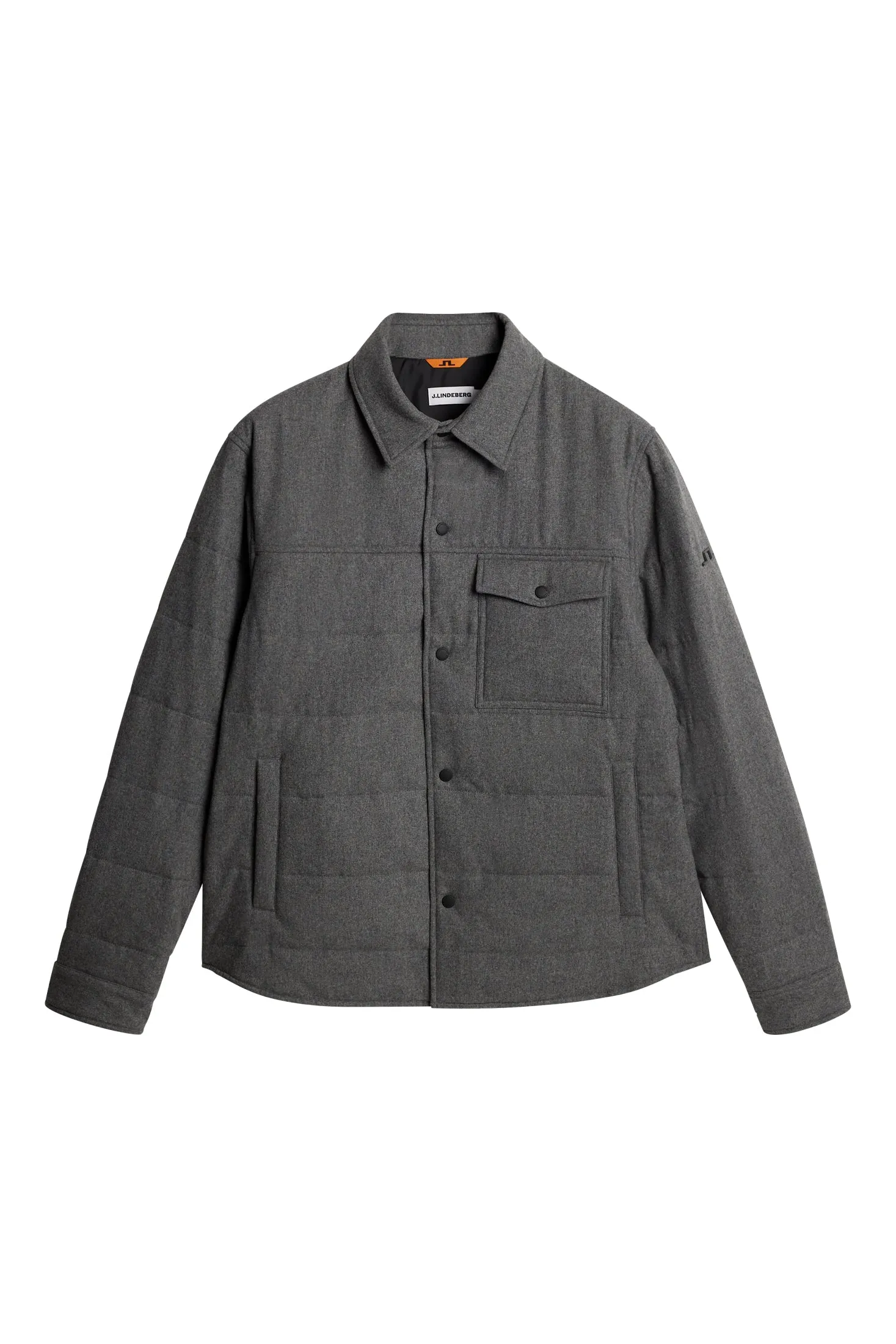 Nelson Padded quilt overshirt / Dark Grey Melange sold by J. Lindeberg