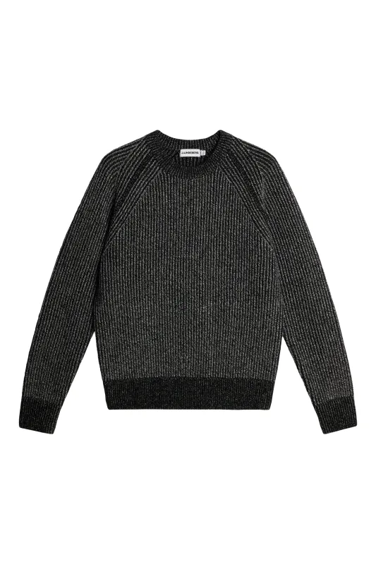 Fred Knitted Crew Neck / Dark Grey Melange sold by J. Lindeberg