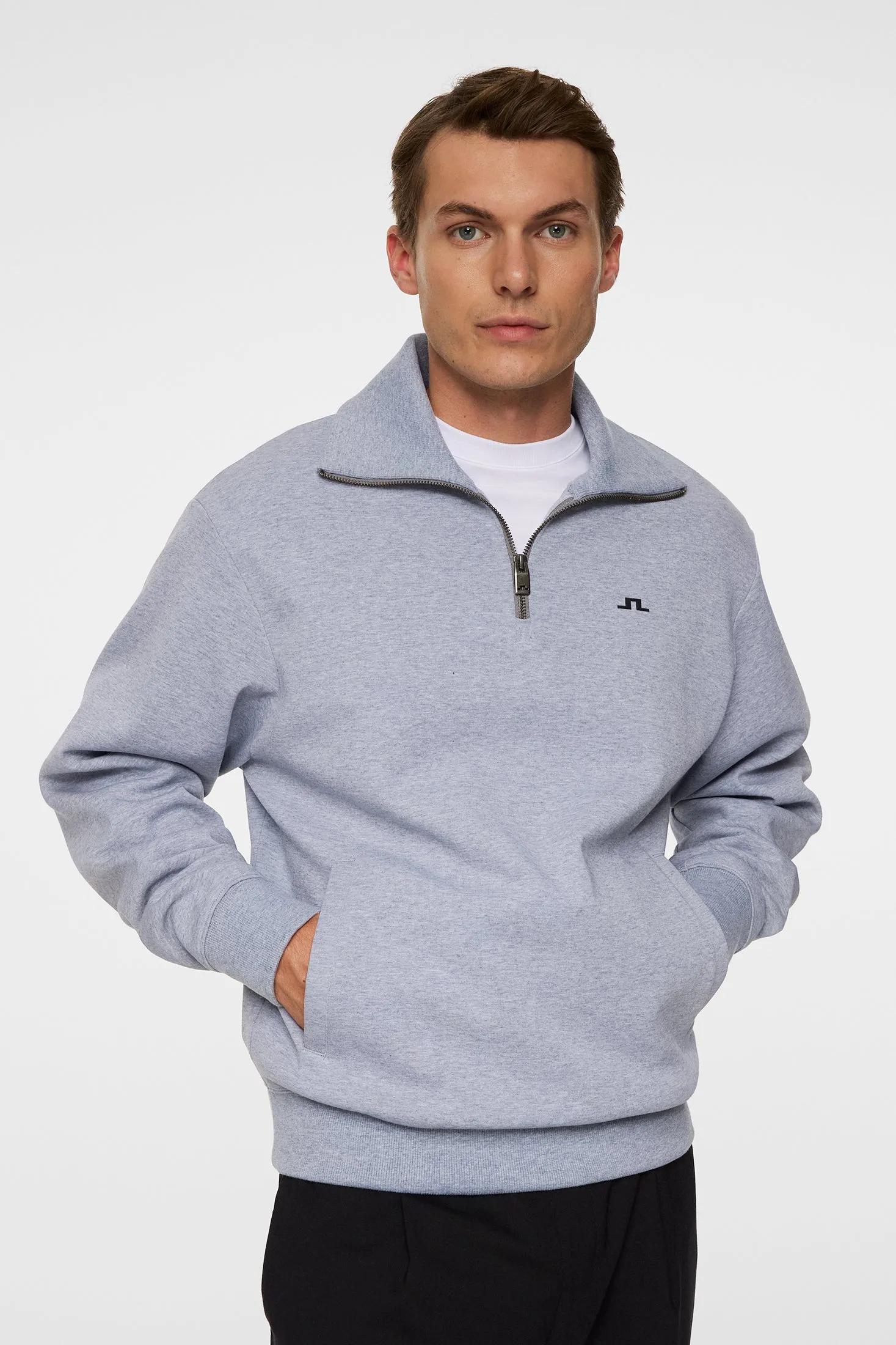 Callan quarter zip / Medium Grey Melange sold by J. Lindeberg product image thumbnail 5