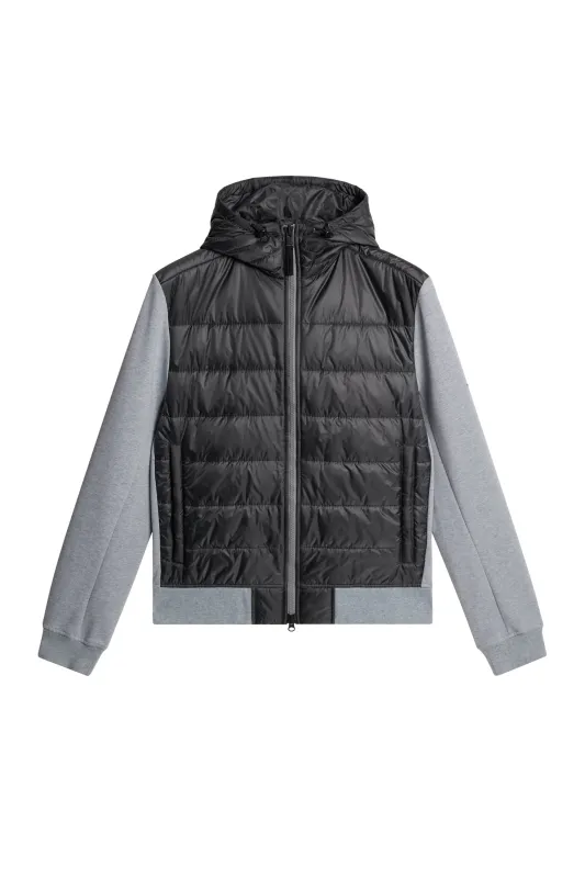 Seth Hybrid Zip Hood / Medium Grey Melange sold by J. Lindeberg