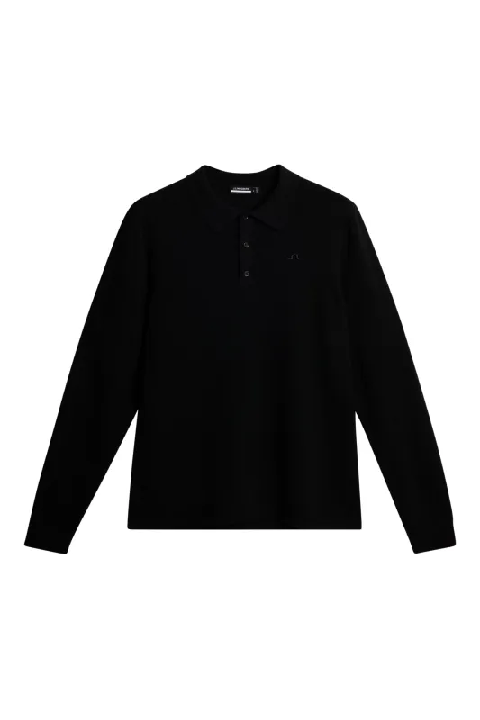 Patrick Knitted Polo Shirt / Black sold by J. Lindeberg