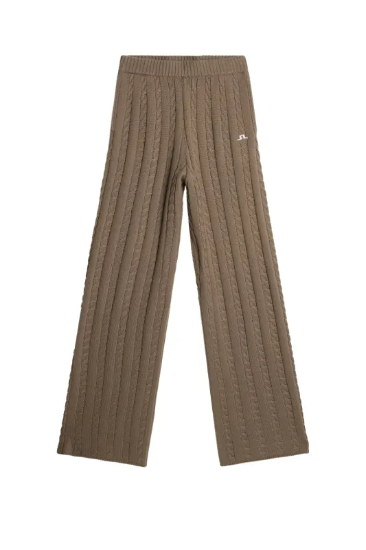 Kiana Cable Knit Wool Pant / Brindle sold by J. Lindeberg