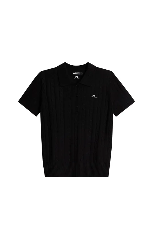 Kinsley Cable Knit Wool Shirt / Black sold by J. Lindeberg