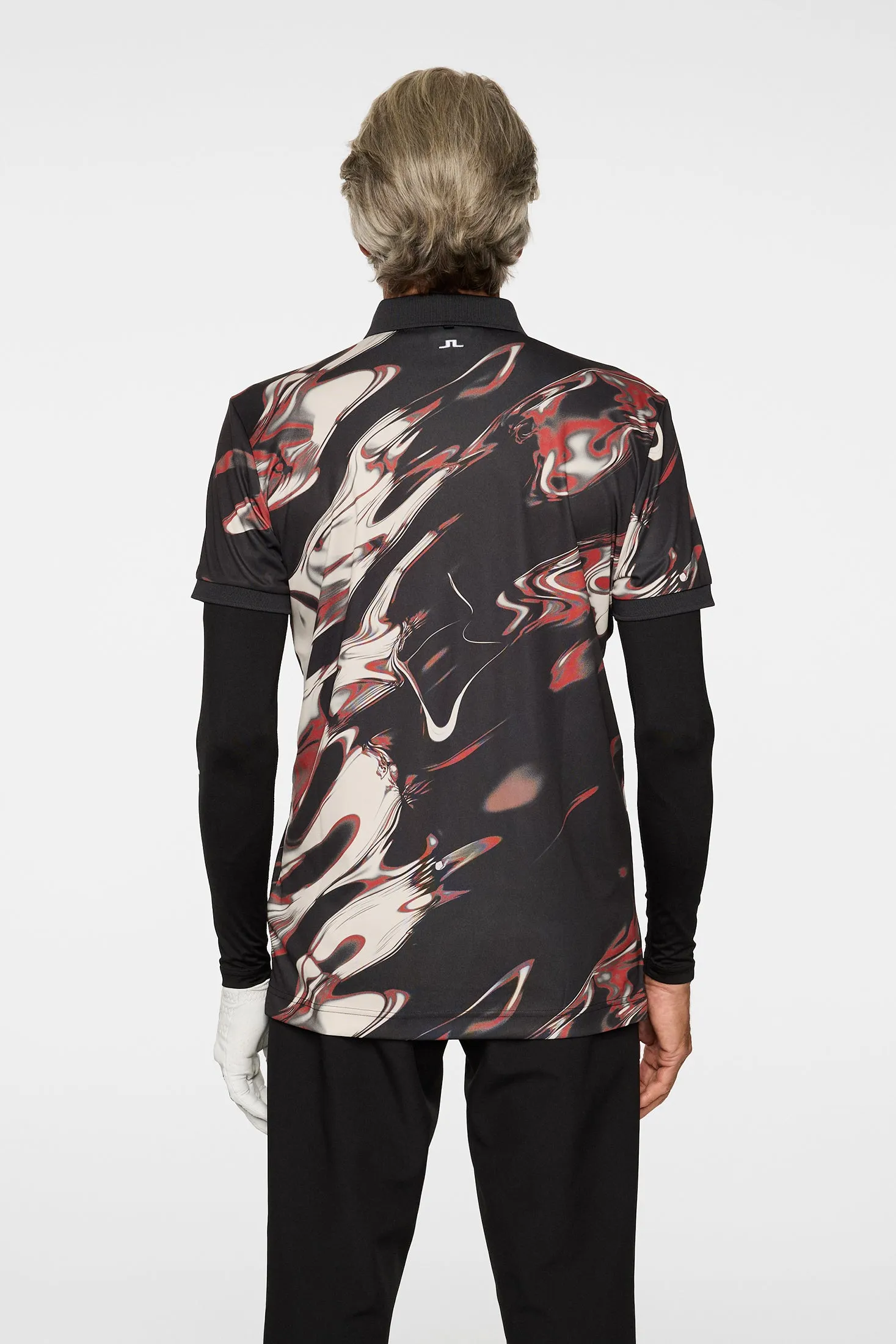 Tour Tech Print Polo / ORGANIC 5 - RED sold by J. Lindeberg product image thumbnail 3