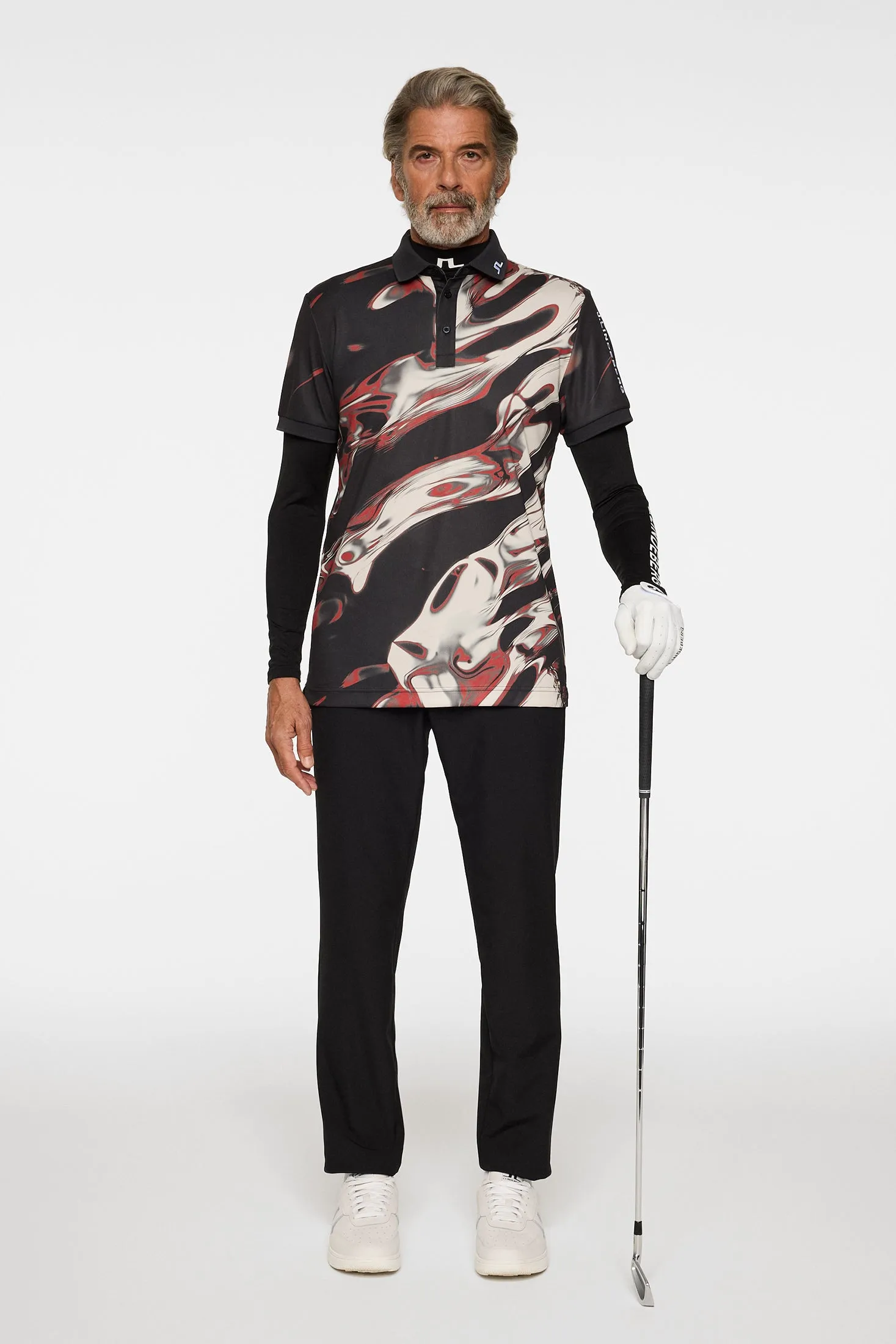 Tour Tech Print Polo / ORGANIC 5 - RED sold by J. Lindeberg product image thumbnail 4