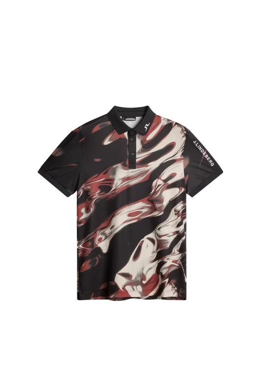 Tour Tech Print Polo / ORGANIC 5 - RED sold by J. Lindeberg