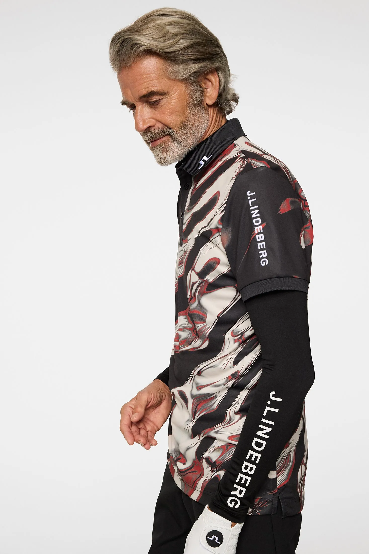 Tour Tech Print Polo / ORGANIC 5 - RED sold by J. Lindeberg product image thumbnail 5