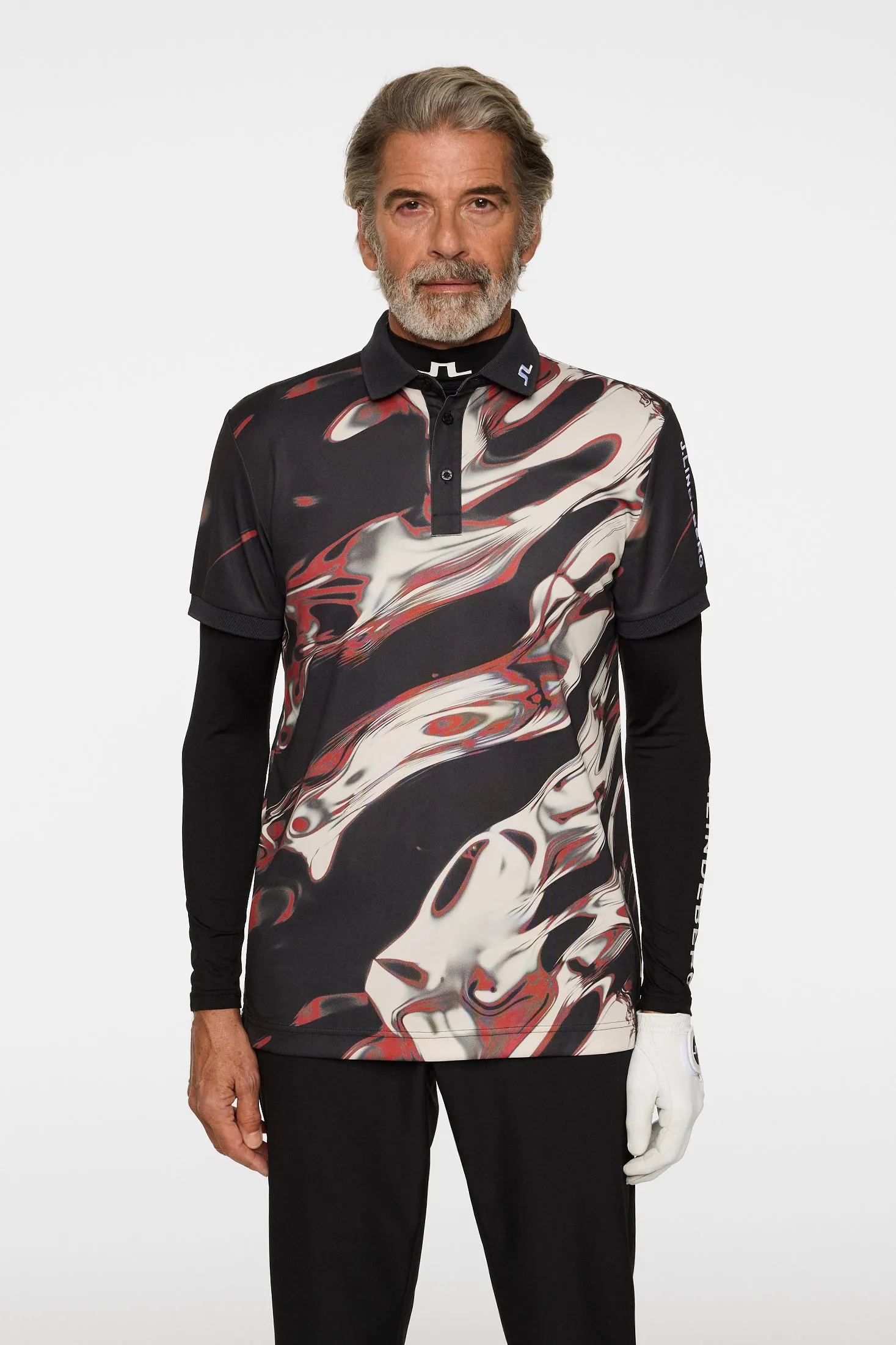 Tour Tech Print Polo / ORGANIC 5 - RED sold by J. Lindeberg product image thumbnail 2