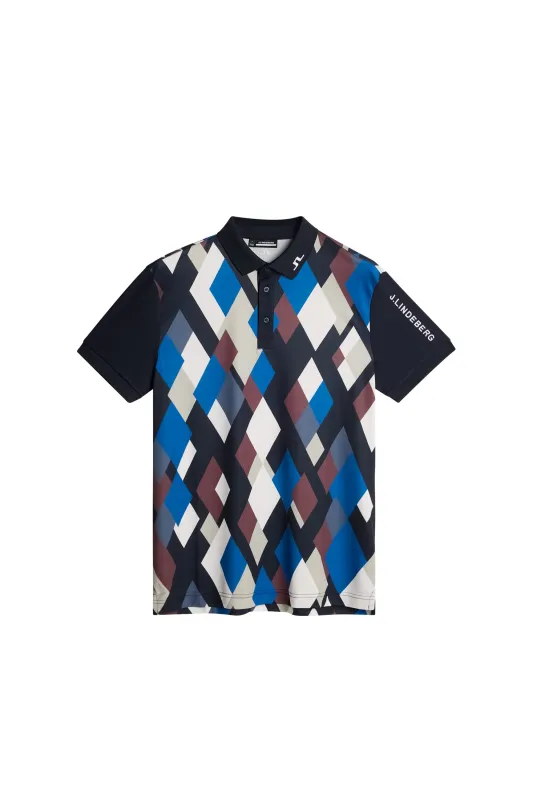 Tour Tech Print Polo / BOLD 1 - JL NAVY sold by J. Lindeberg