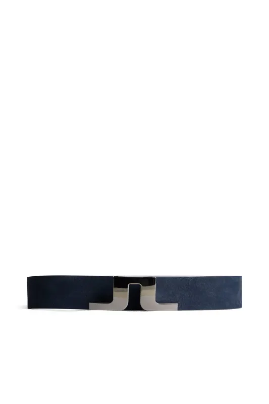 Bridger Nubuck Leather Belt / JL Navy sold by J. Lindeberg