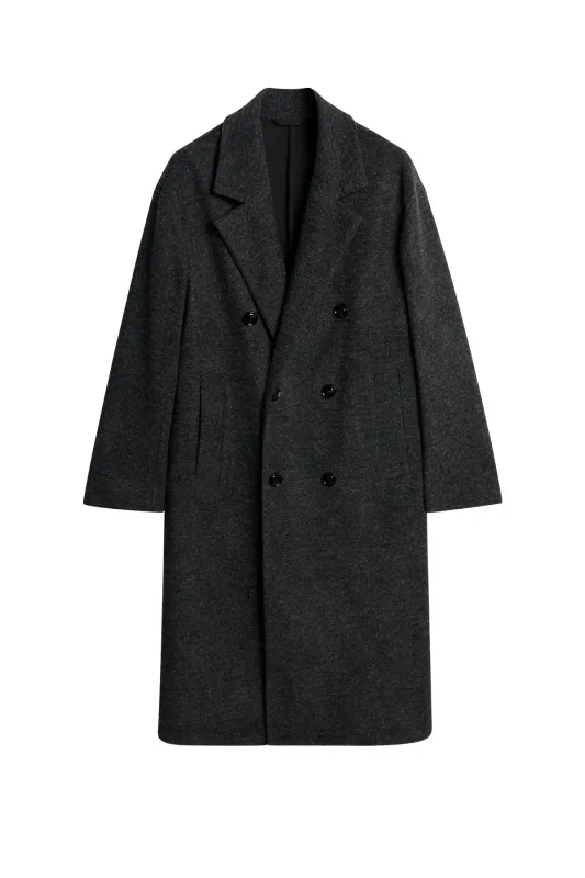 Willy Bonded Wool Coat / Dark Grey Melange sold by J. Lindeberg