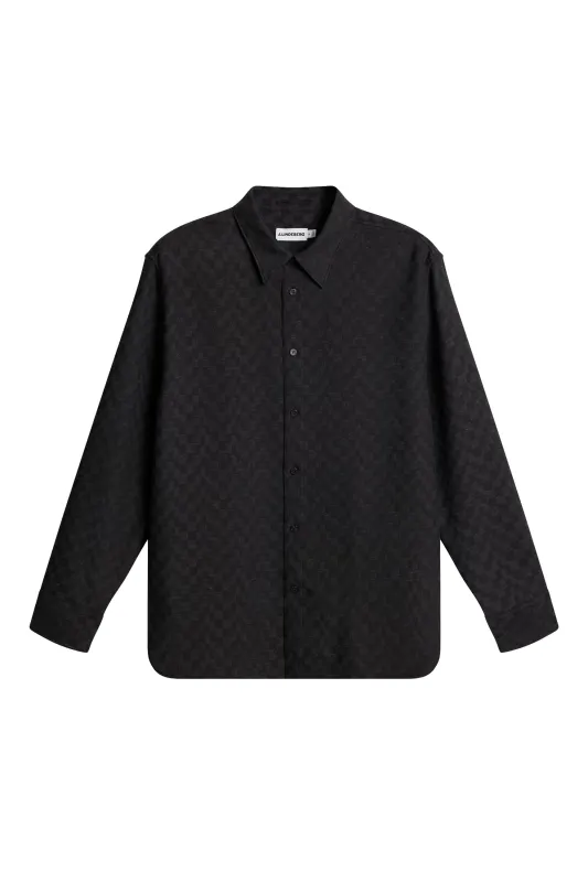 Reg LS Jacquard Shirt / Asphalt sold by J. Lindeberg