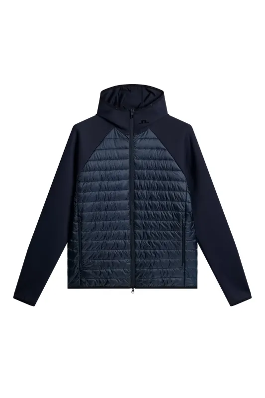 Hayden Quilt Hybrid Hood / JL Navy sold by J. Lindeberg