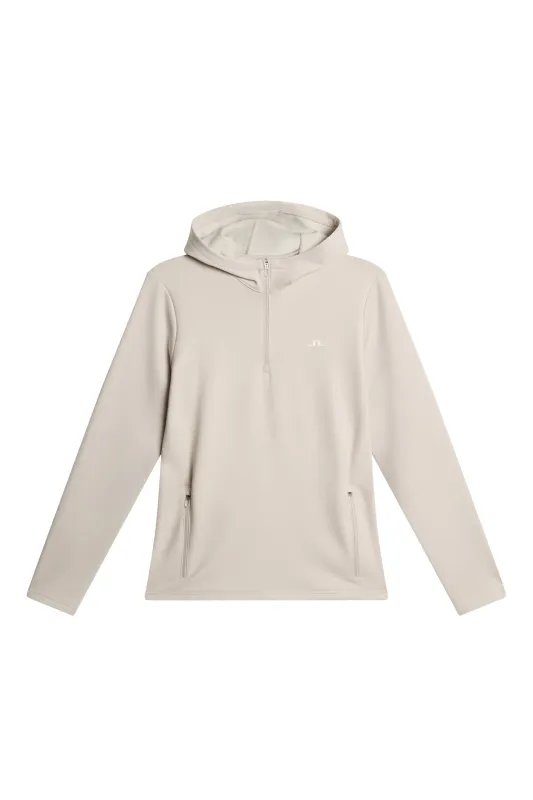 Aerialle Quarter Zip Hood / Moonbeam sold by J. Lindeberg