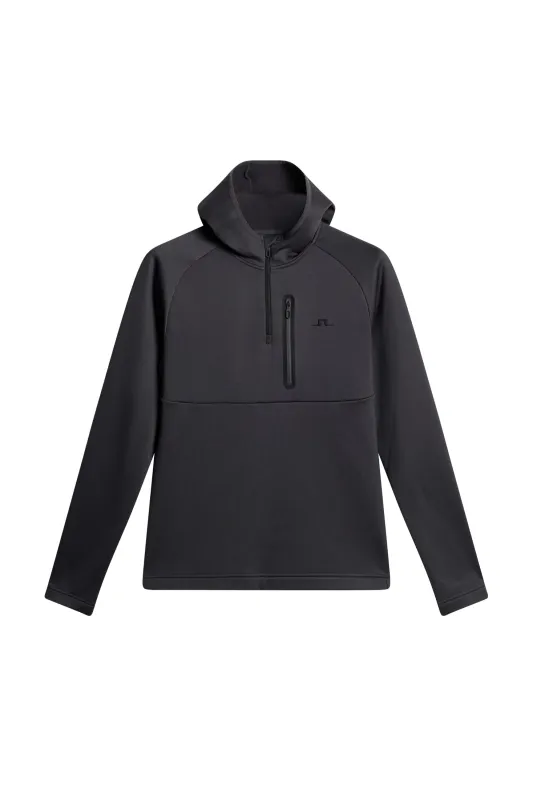 Adam Quarter Zip Hood / Asphalt sold by J. Lindeberg