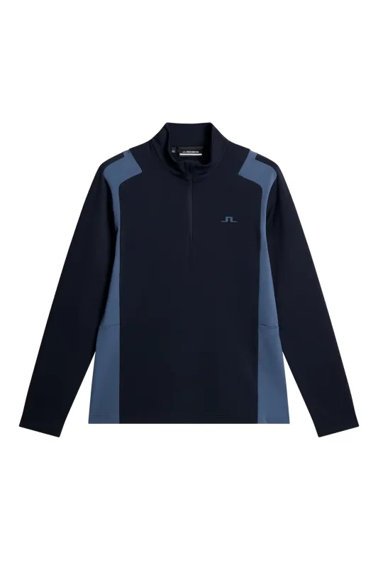 Lukas Quarter Zip Mid Layer / Vintage Indigo sold by J. Lindeberg