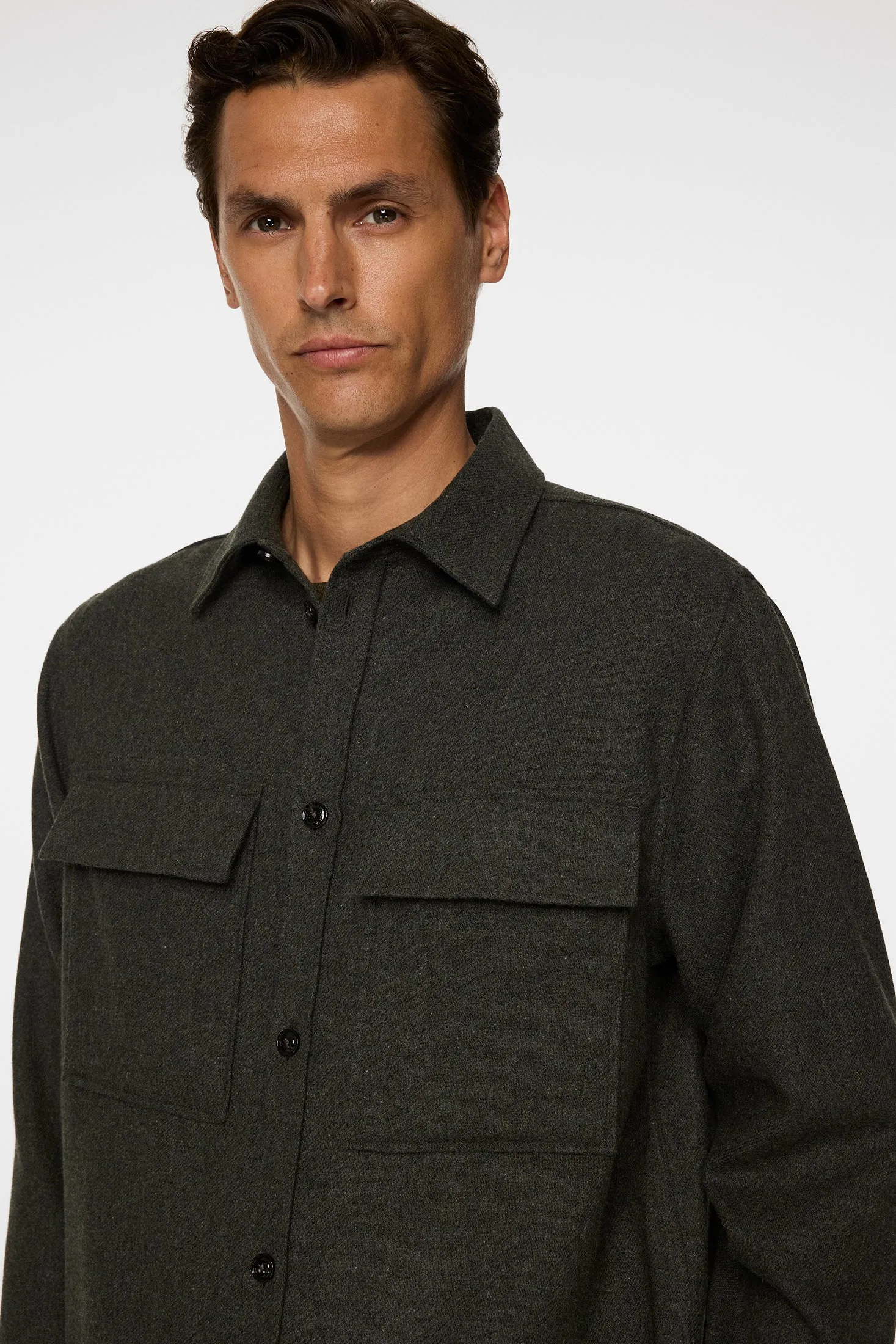 Flat Wool Overshirt / Forest Green sold by J. Lindeberg product image thumbnail 4