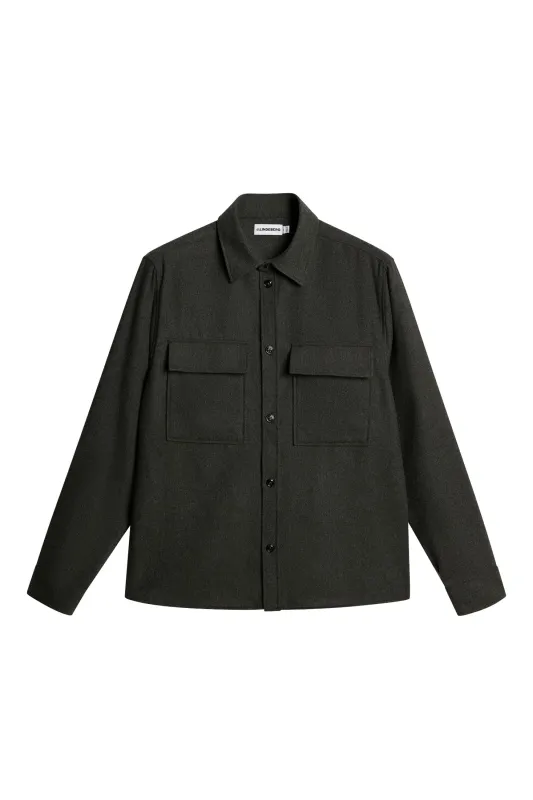 Flat Wool Overshirt / Forest Green made by J. Lindeberg