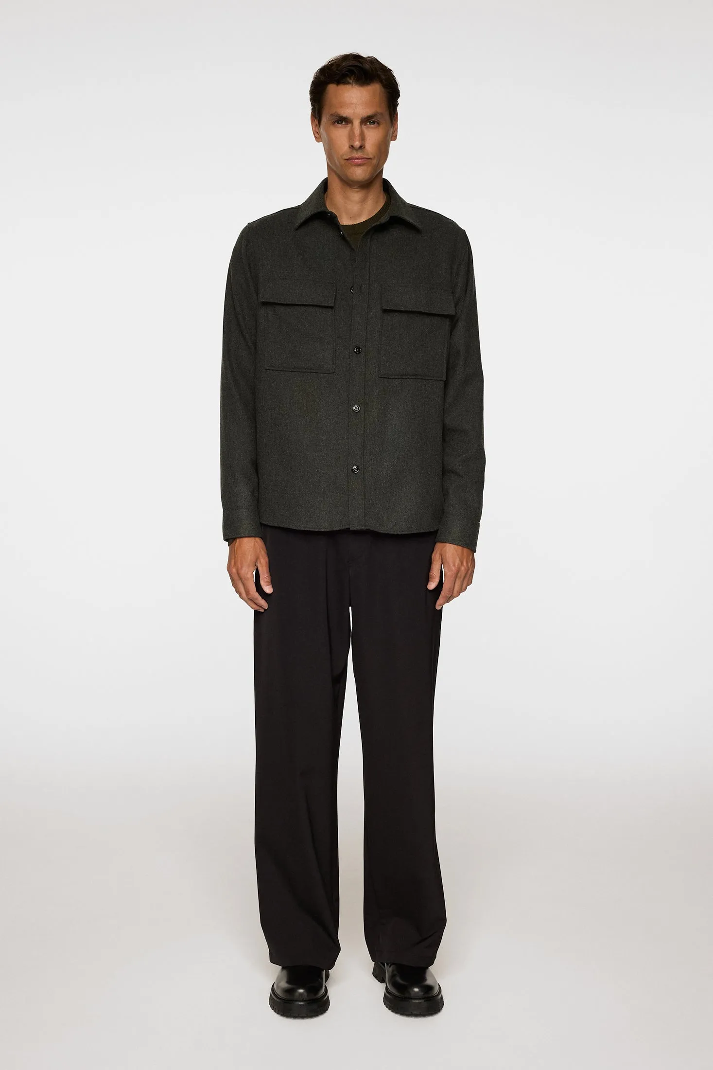 Flat Wool Overshirt / Forest Green sold by J. Lindeberg product image thumbnail 3