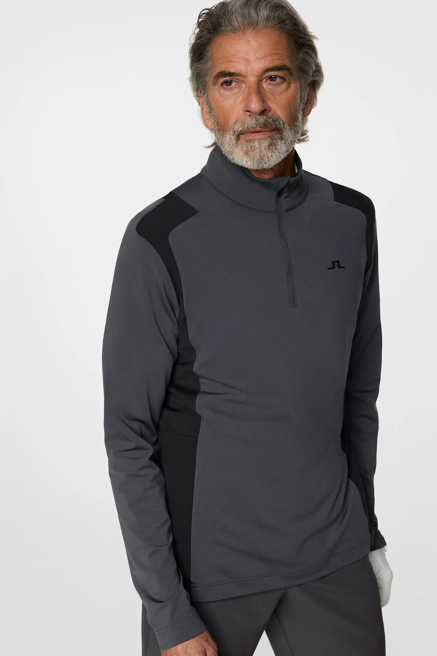 Lukas Quarter Zip Mid Layer / Asphalt sold by J. Lindeberg product image thumbnail 5