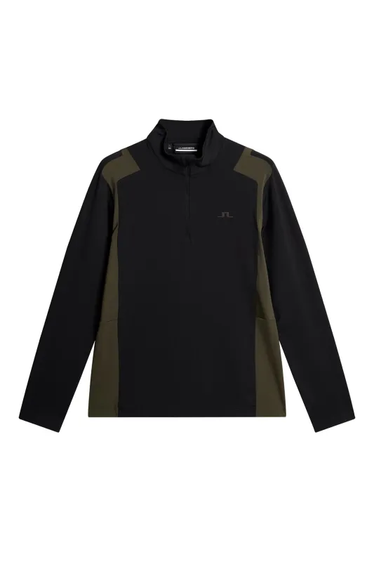 Lukas Quarter Zip Mid Layer / Black sold by J. Lindeberg