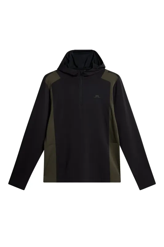 Lukas Quarter Zip Hood / Black sold by J. Lindeberg