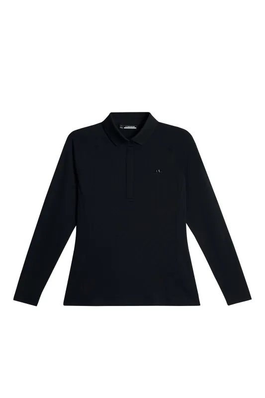 Flor Long Sleeve Polo / Black sold by J. Lindeberg