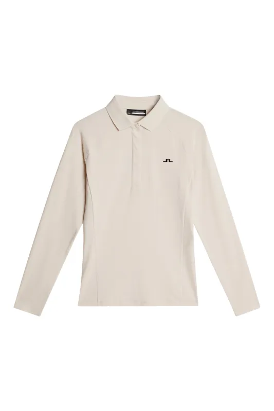 Flor Long Sleeve Polo / Moonbeam sold by J. Lindeberg