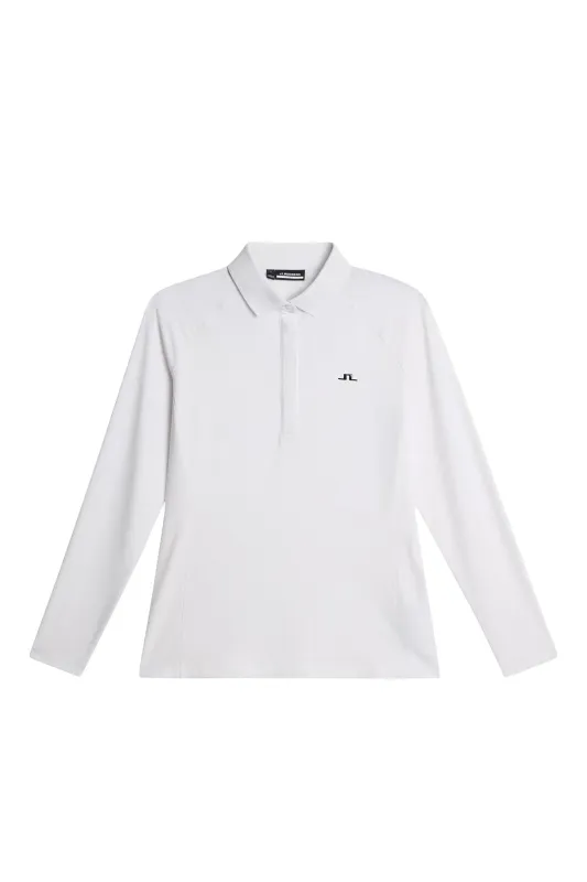 Flor Long Sleeve Polo / White sold by J. Lindeberg