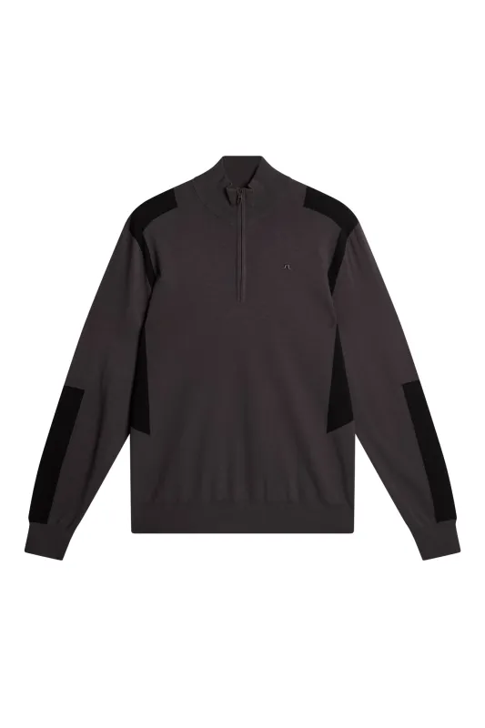Kendrick Knitted Zip Sweater / Asphalt sold by J. Lindeberg