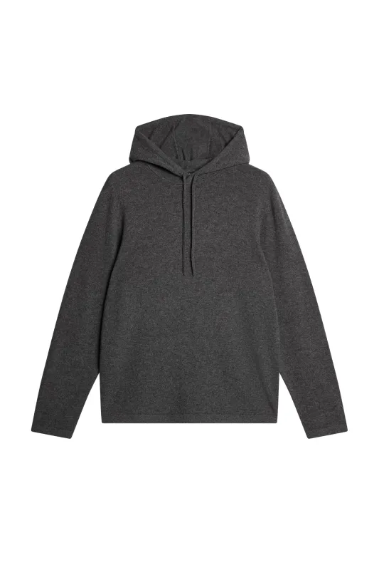 Kolton Cashmere Hoodie / Dark Grey Melange made by J. Lindeberg