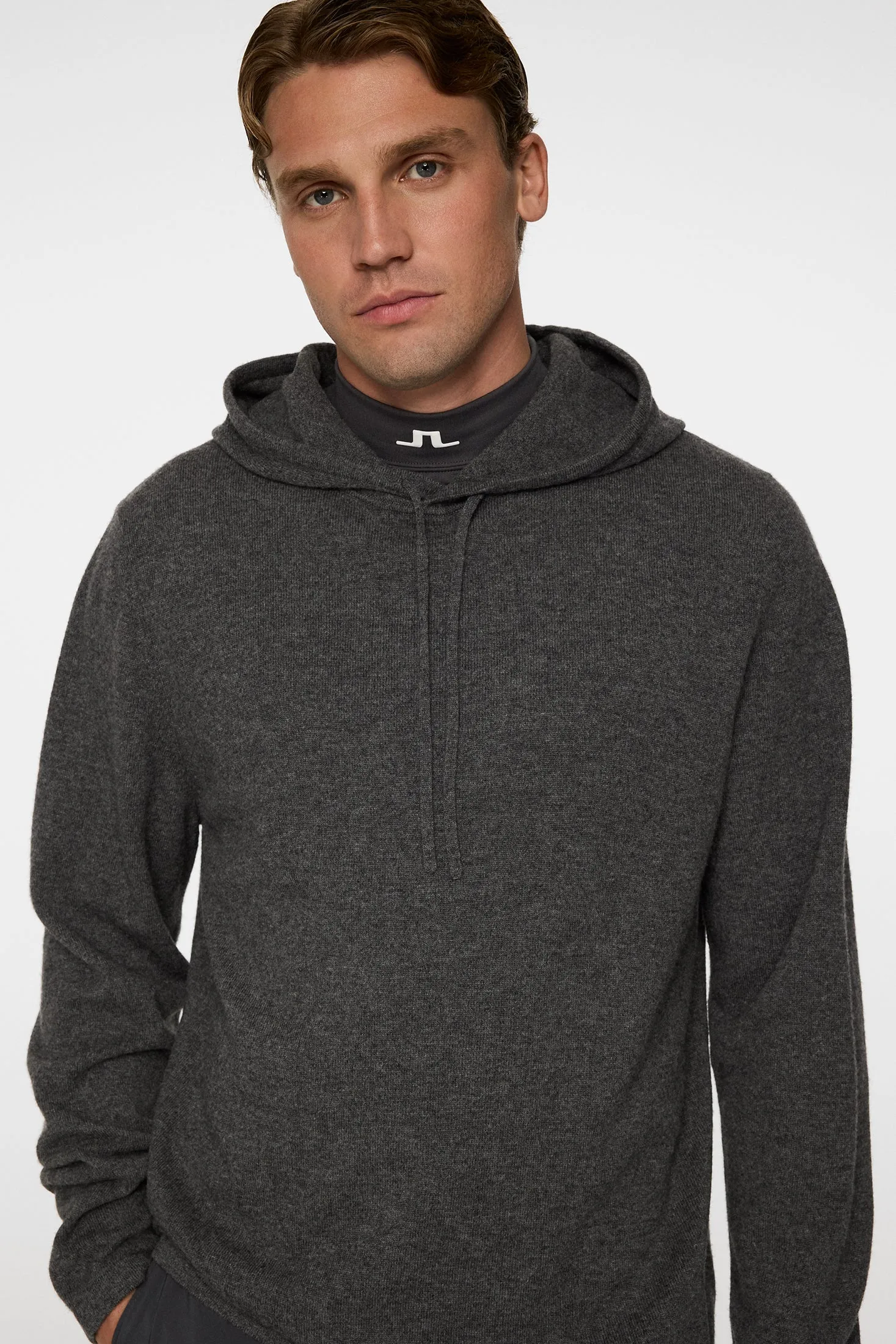 Kolton Cashmere Hoodie / Dark Grey Melange sold by J. Lindeberg product image thumbnail 5