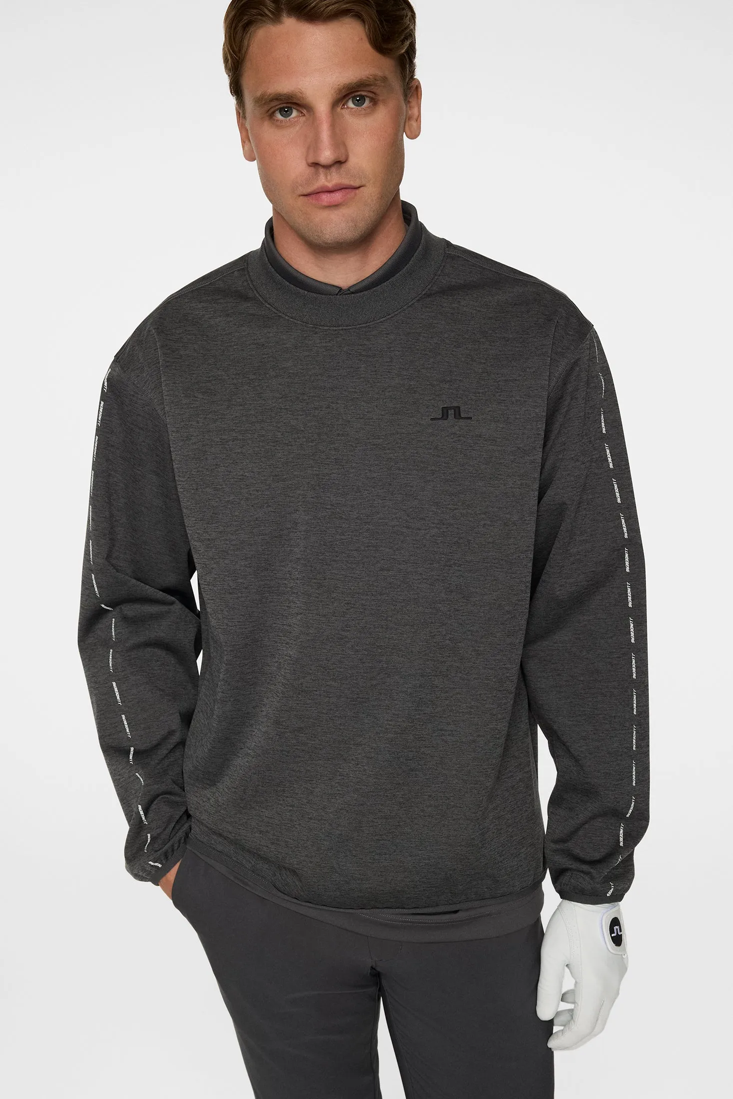 Jose Windblock Crew Neck / Asphalt and Black Melange sold by J. Lindeberg product image thumbnail 5