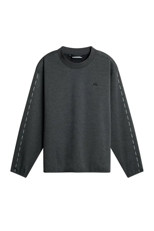 Jose Windblock Crew Neck / Asphalt and Black Melange sold by J. Lindeberg