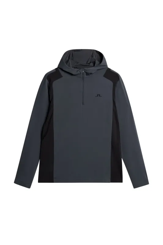 Lukas Quarter Zip Hood / Asphalt sold by J. Lindeberg