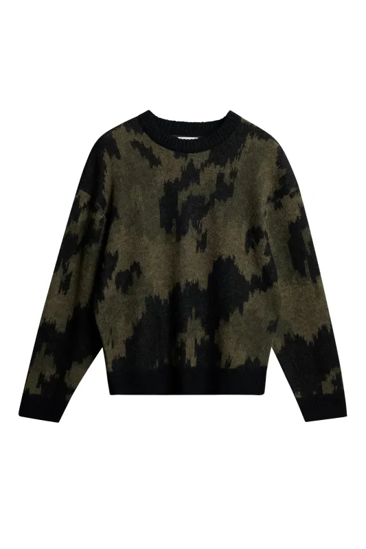 Nate Graphic Jacquard Knit / Forest Green sold by J. Lindeberg