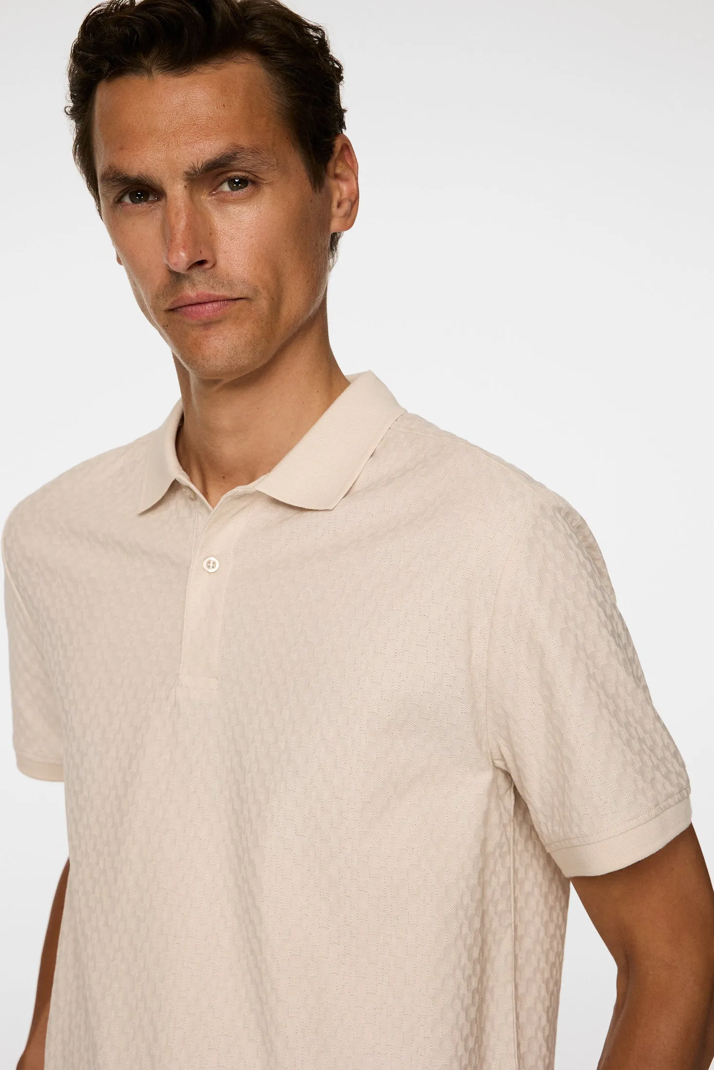 Devon Jacquard Polo / Moonbeam sold by J. Lindeberg product image thumbnail 5