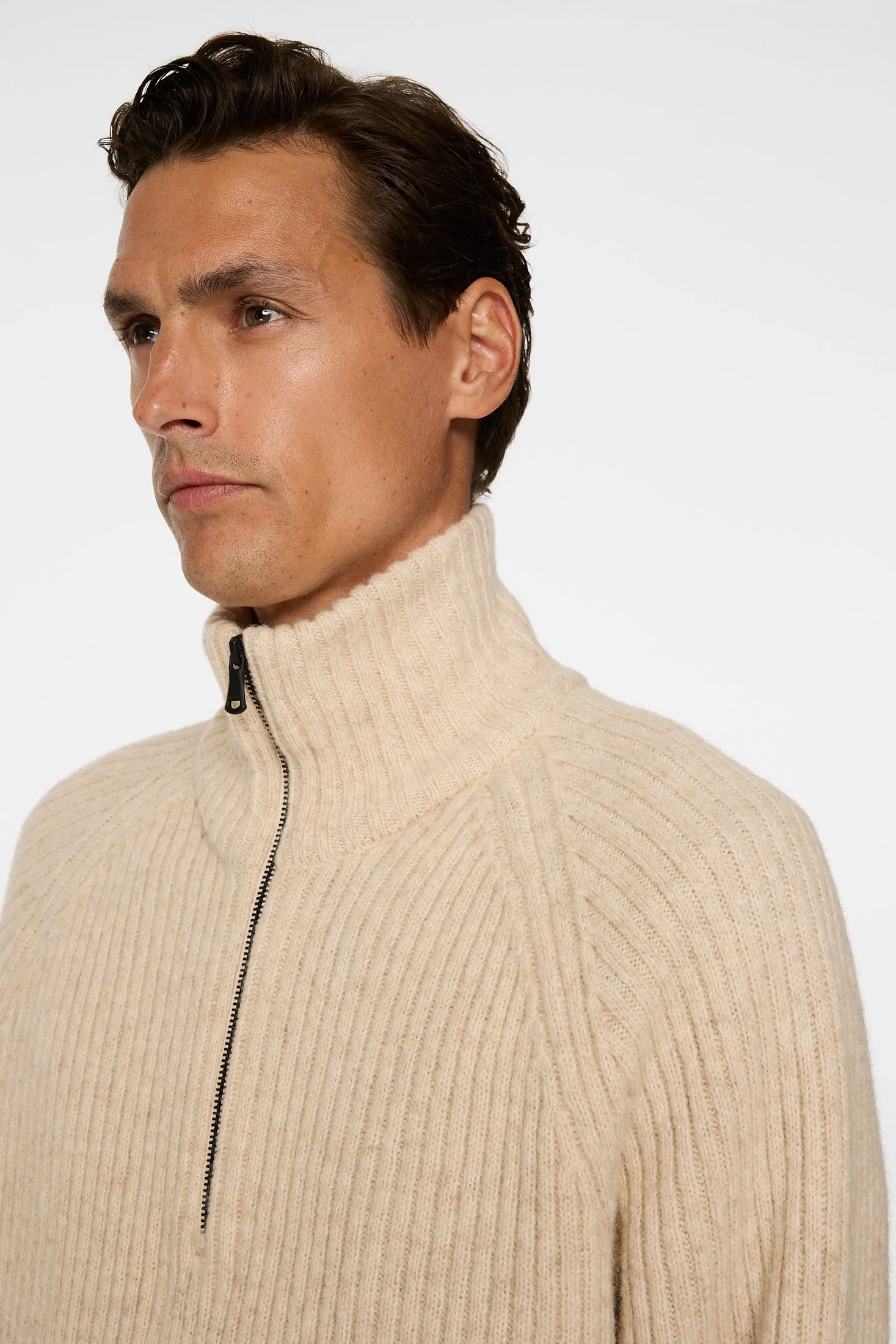 Victor Zip Wool Sweater / Moonbeam Melange sold by J. Lindeberg product image thumbnail 5