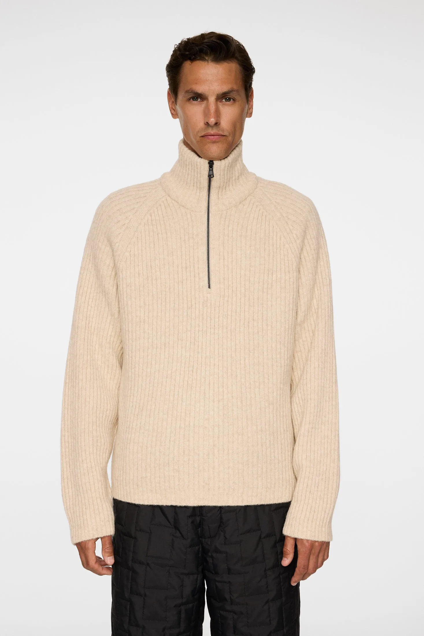Victor Zip Wool Sweater / Moonbeam Melange sold by J. Lindeberg product image thumbnail 2