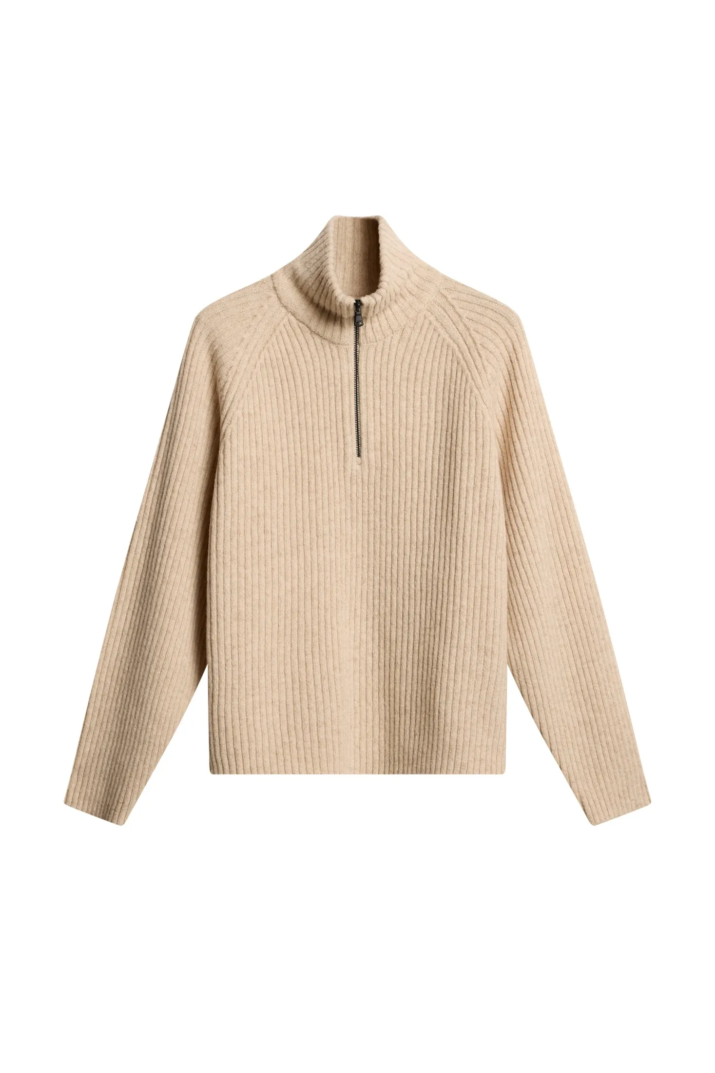 Victor Zip Wool Sweater / Moonbeam Melange sold by J. Lindeberg