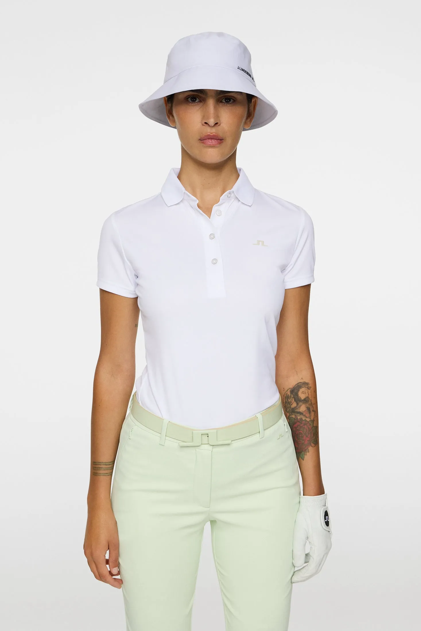 Cassie Polo / White sold by J. Lindeberg product image thumbnail 3