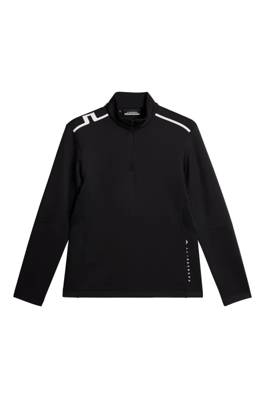 Vinnie Quarter Zip Mid Layer / Black sold by J. Lindeberg