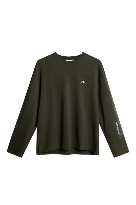 Walsh LS Print T-shirt / Forest Green sold by J. Lindeberg