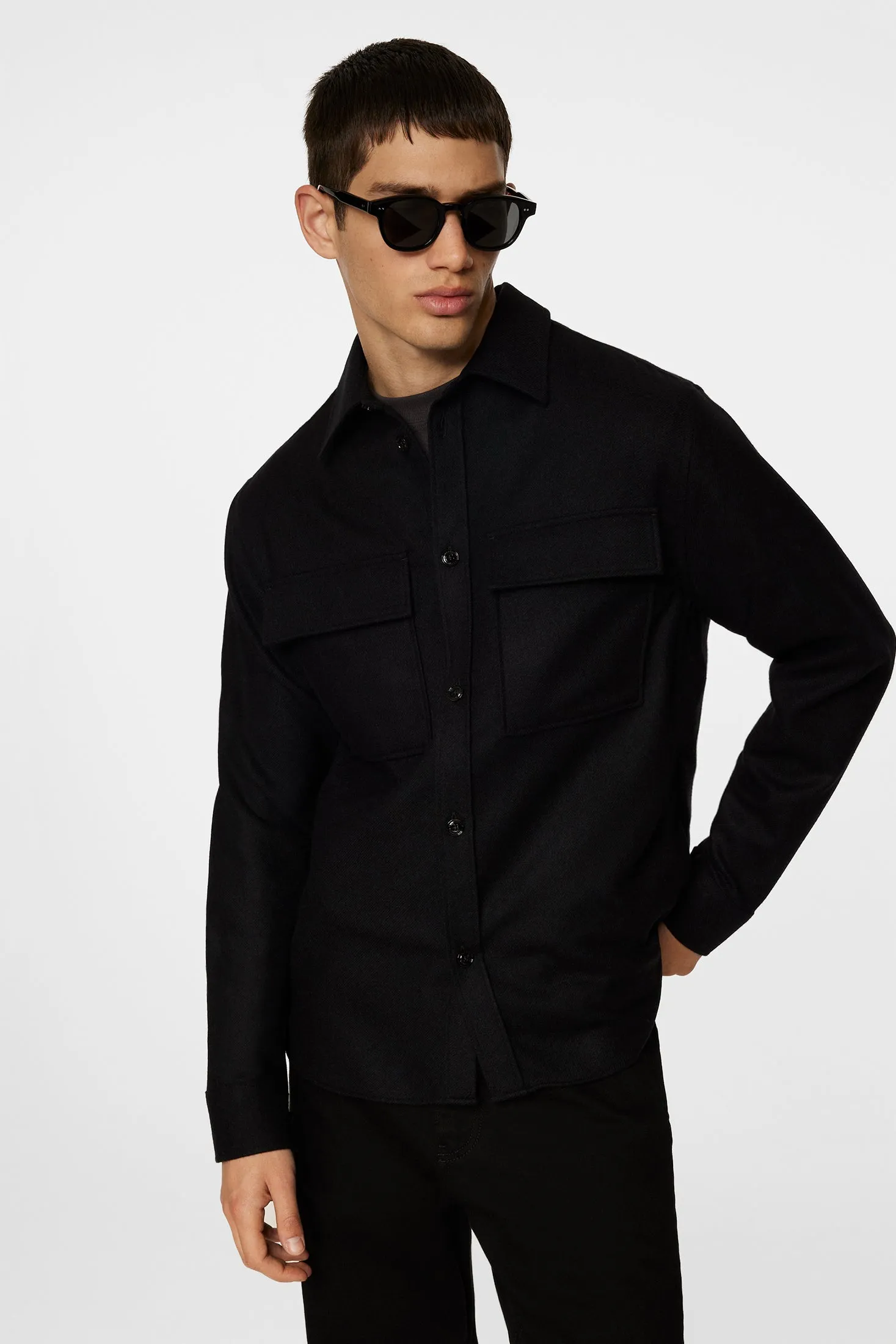 Flat Wool Overshirt / Black sold by J. Lindeberg product image thumbnail 5