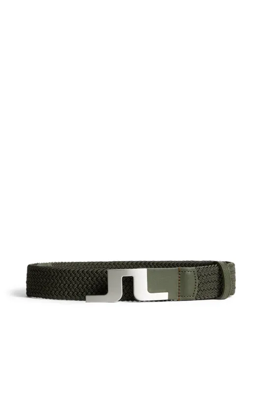Berry Elastic Belt / Forest Green sold by J. Lindeberg