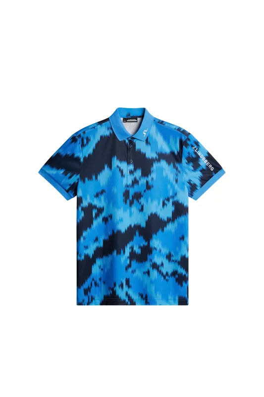 Tour Tech Print Polo / Warp Sonic Blue L sold by J. Lindeberg